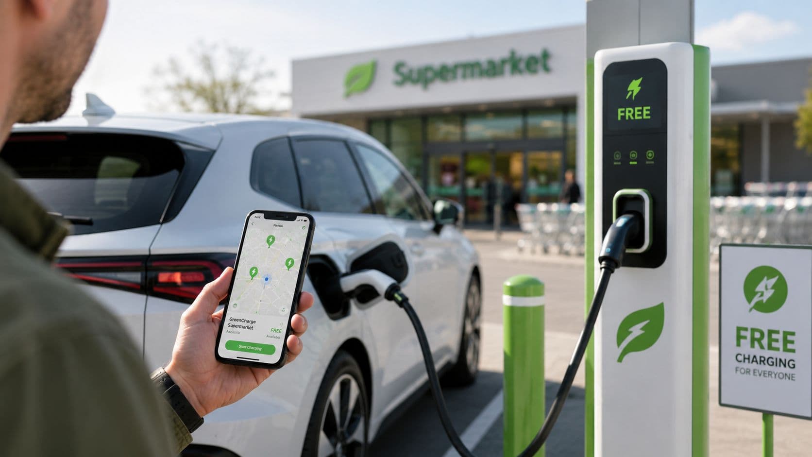 Dónde cargar coche eléctrico gratis: 7 sitios y apps 2026